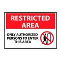 National Marker Co Restricted Area Plastic - Only Authorized Persons To Enter This Area RA24RB